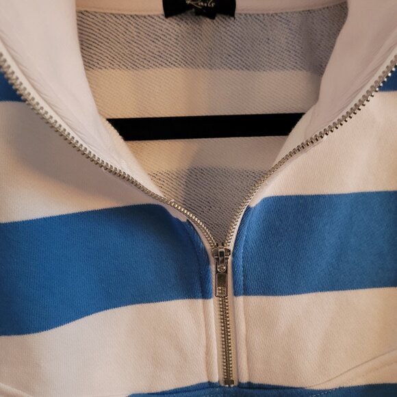 Rails Parker Quarter Zip Rugby Striped Sweatshirt - Picture 8 of 8